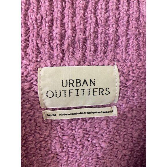 Urban Outfitters Women's Pink/Purple Notched V Neck Crop Sweater - Medium - Picture 3 of 13